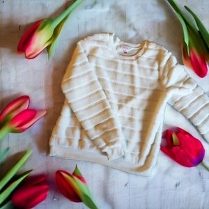 Faux Fur White Sweater